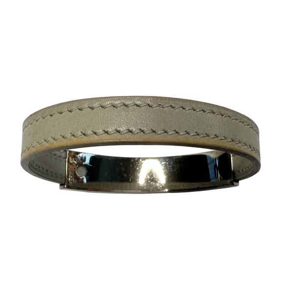 Hermès (Hermes) Pousse Pousse Bracelet - Gray with silver hardware - Picture 12 of 16